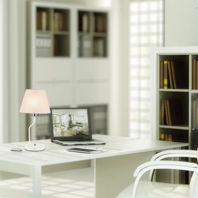 Stolní moderní lampa LUMINOR - 1xE14, 60W, bílá