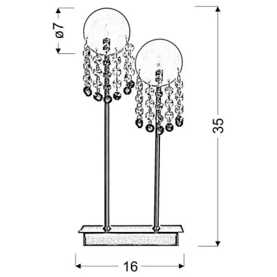 Stolní moderní lampa LUXOR - 2xG4, 20W, stříbrná