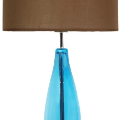 Moderní stolní lampa MARRONE - 1xE27, 60W, modrá / hnědá