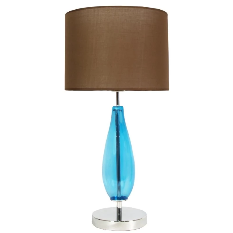 Moderní stolní lampa MARRONE - 1xE27, 60W, modrá / hnědá