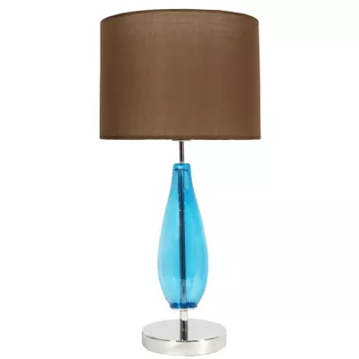 Moderní stolní lampa MARRONE - 1xE27, 60W, modrá / hnědá