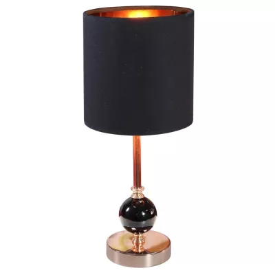 Moderní stolní lampa MELBA - 1xE14, 40W, černá / měděná