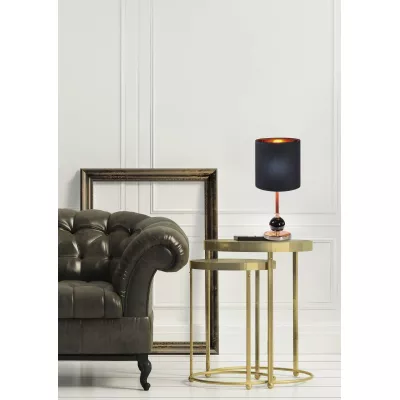 Moderní stolní lampa MELBA - 1xE14, 40W, černá / měděná