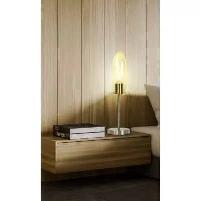 Stolní lampa MELOT - 1xE27, 60W, stříbrná