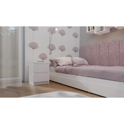 VÝPRODEJ - Noční stolek do dětského pokoje DUSTER - bílý / růžový