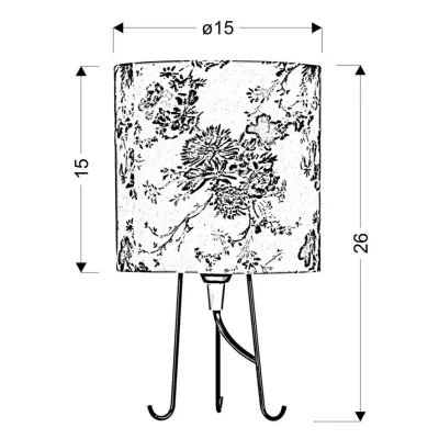 Moderní stolní textilní lampa MICRA - 1xE14, 40W, černá / různobarevná