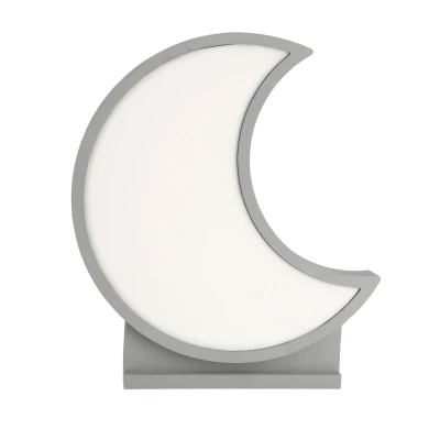 LED dětská stolní lampa MOON - 12W, 3000K (teplá bílá), šedá