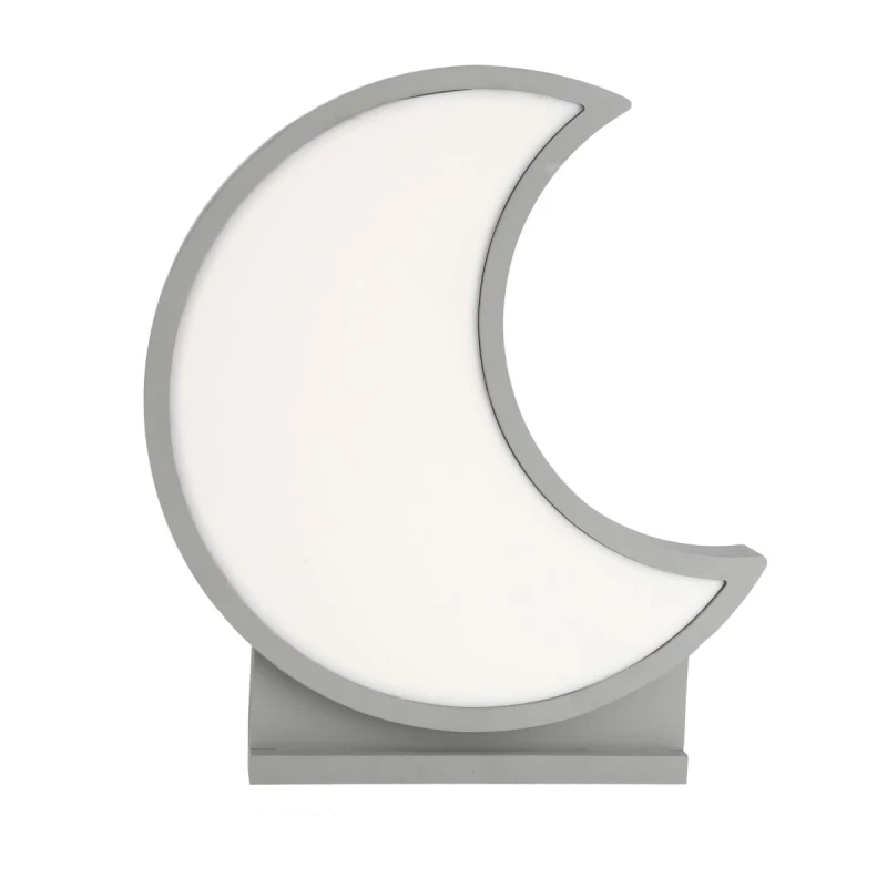 LED dětská stolní lampa MOON - 12W, 3000K (teplá bílá), šedá