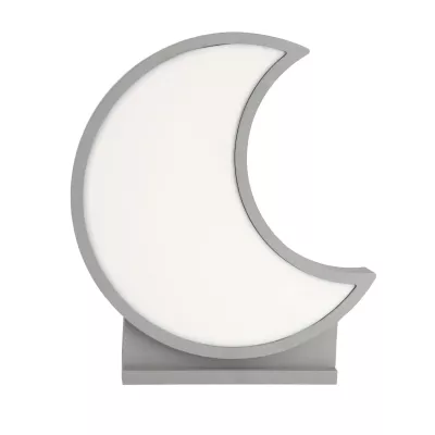 LED dětská stolní lampa MOON - 12W, 3000K (teplá bílá), šedá