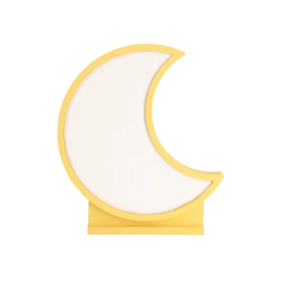 LED dětská stolní lampa MOON - 12W, 3000K (teplá bílá), žlutá