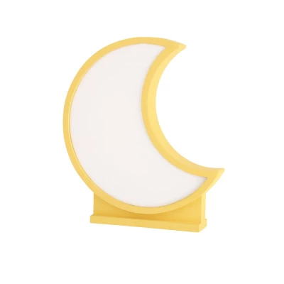 LED dětská stolní lampa MOON - 12W, 3000K (teplá bílá), žlutá