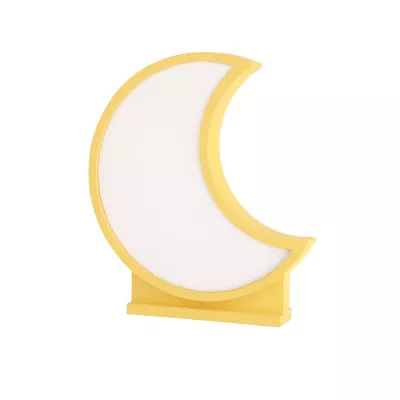 LED dětská stolní lampa MOON - 12W, 3000K (teplá bílá), žlutá