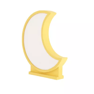 LED dětská stolní lampa MOON - 12W, 3000K (teplá bílá), žlutá