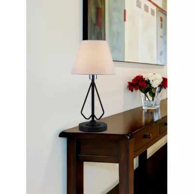 Stolní lampa MORLEY - 1xE14, 60W, černá / bílá