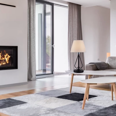 Stolní lampa MORLEY - 1xE14, 60W, černá / bílá