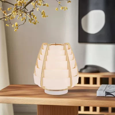 Stolní lampa ve stylu japandi NAGOJA - 1xE27, 40W, béžová