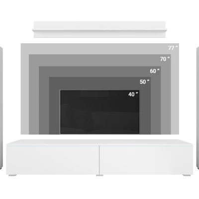 VÝPRODEJ - Obývací stěna HERMINA 2 - matera / bílá lesk