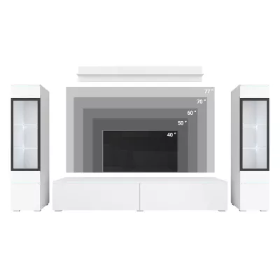 VÝPRODEJ - Obývací stěna HERMINA 2 - matera / bílá lesk