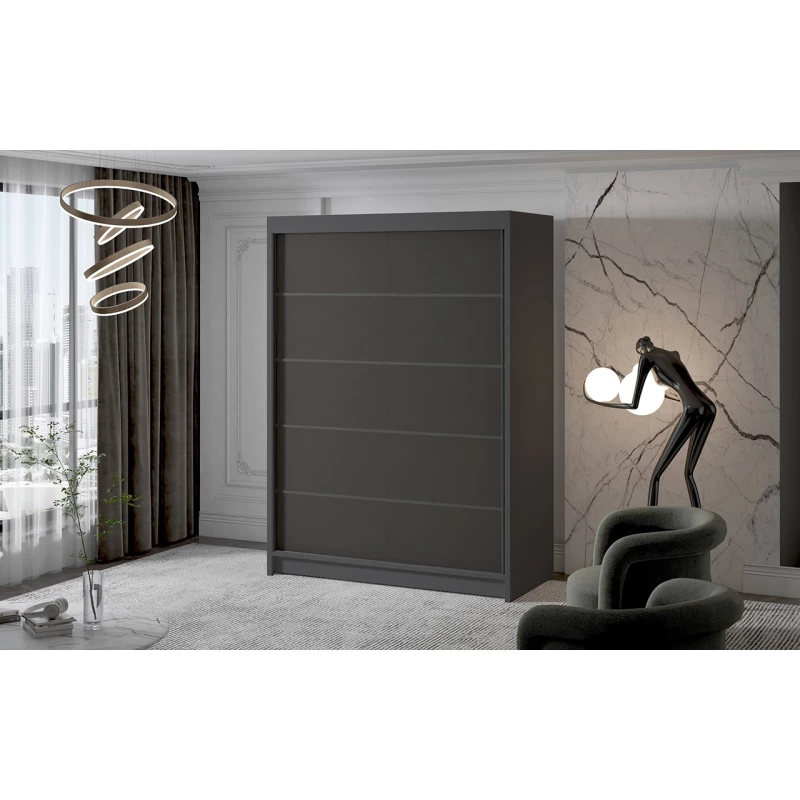 VÝPRODEJ - Dvoudveřová šatní skříň NICA - šířka 150 cm, černá