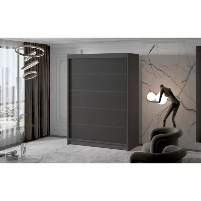 VÝPRODEJ - Dvoudveřová šatní skříň NICA - šířka 150 cm, černá