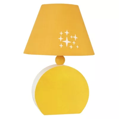 Dětská stolní dřevěná lampička OFELIA - 1xE14, 40W, oranžová