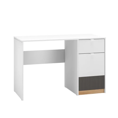 VÝPRODEJ - Psací stůl ARANA - bílý / dub castello / grafitový