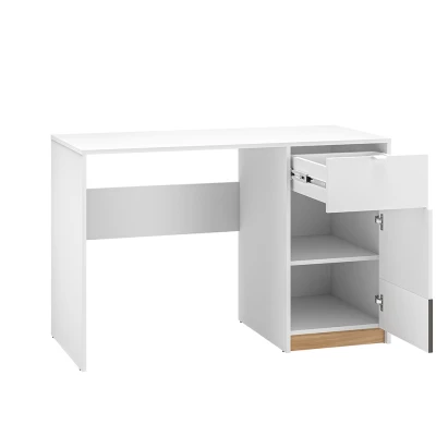 VÝPRODEJ - Psací stůl ARANA - bílý / dub castello / grafitový