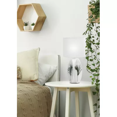 Moderní stolní lampa PALMA 1 - 1xE27, 60W, bílá