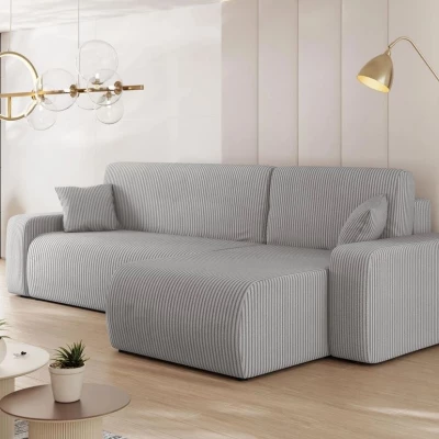 VÝPRODEJ - Rohová sedačka na každodenní spaní CLEBURNE - světlá šedá