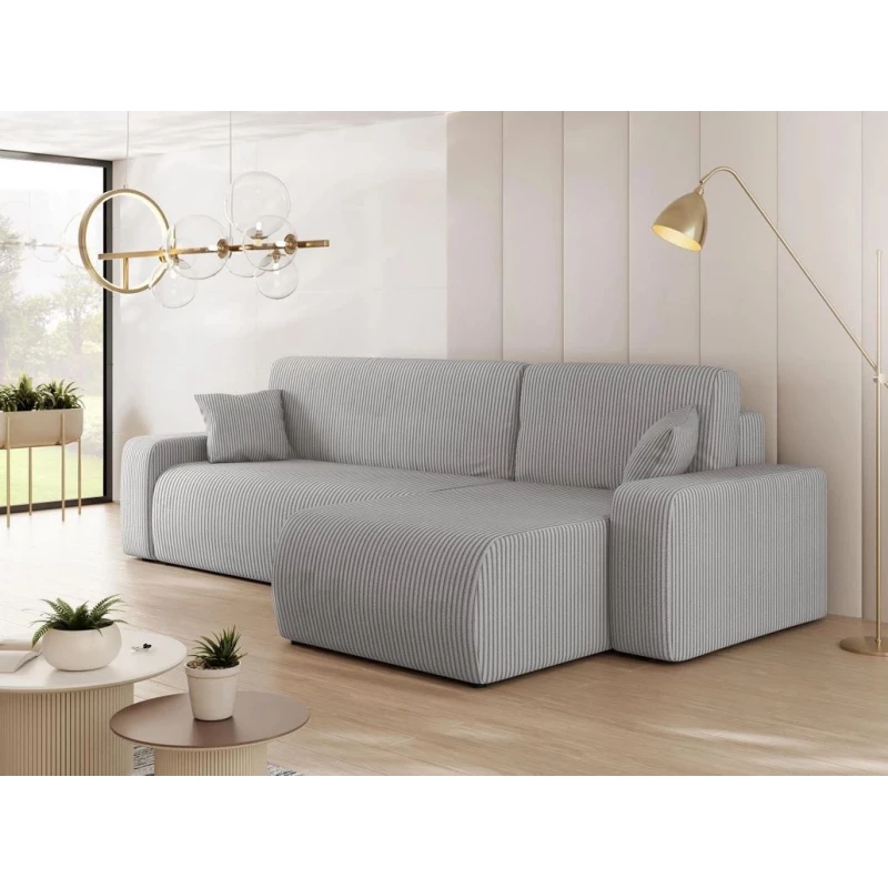 VÝPRODEJ - Rohová sedačka na každodenní spaní CLEBURNE - světlá šedá