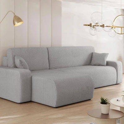 VÝPRODEJ - Rohová sedačka na každodenní spaní CLEBURNE - světlá šedá