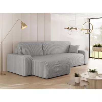 VÝPRODEJ - Rohová sedačka na každodenní spaní CLEBURNE - světlá šedá