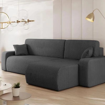 VÝPRODEJ - Rohová sedačka na každodenní spaní CLEBURNE - tmavá šedá