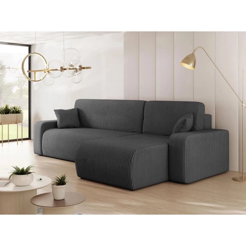 VÝPRODEJ - Rohová sedačka na každodenní spaní CLEBURNE - tmavá šedá