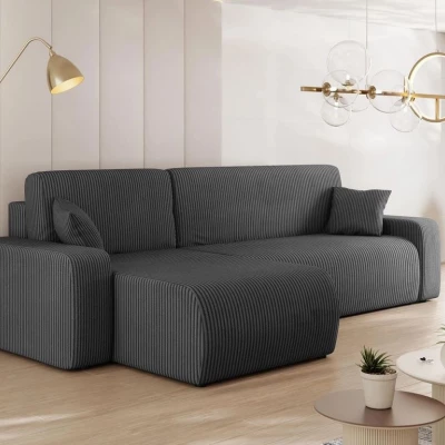 VÝPRODEJ - Rohová sedačka na každodenní spaní CLEBURNE - tmavá šedá