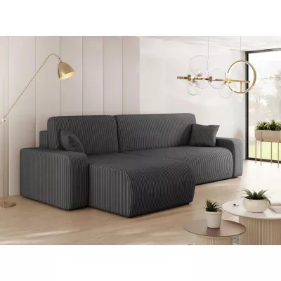 VÝPRODEJ - Rohová sedačka na každodenní spaní CLEBURNE - tmavá šedá