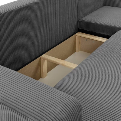 VÝPRODEJ - Rohová sedačka na každodenní spaní CLEBURNE - tmavá šedá