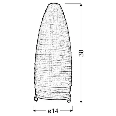 Stolní papírová lampa PAPIRUS - 1xE14, 40W, oranžová