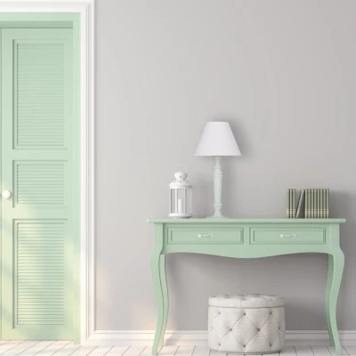 Moderní stolní lampa PASTELLIO - 1xE14, 40W, mátová / bílá