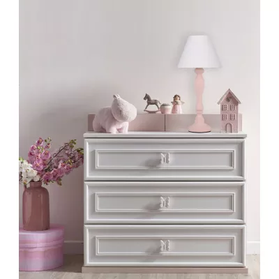 Moderní stolní lampa PASTELLIO - 1xE14, 40W, růžová / bílá