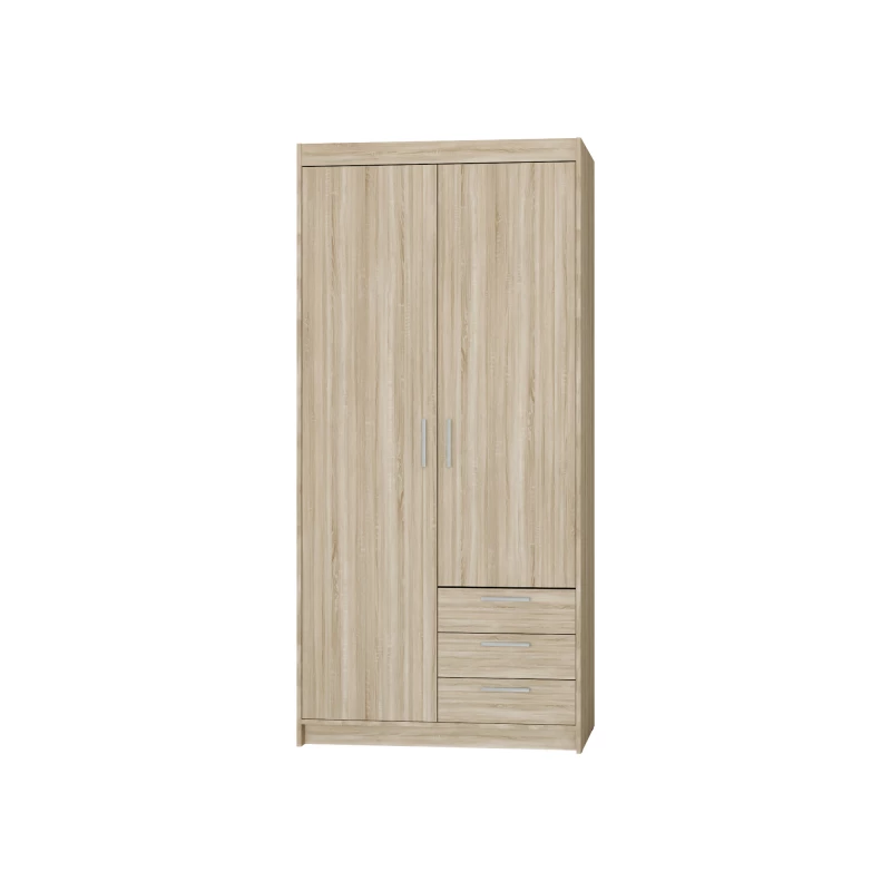 VÝPRODEJ - Dvoudveřová skříň 90 PILINA se šuplíky - dub sonoma