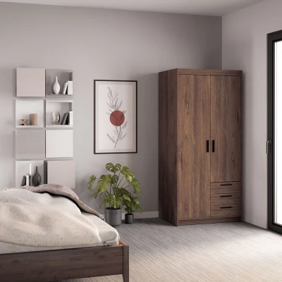 VÝPRODEJ - Dvoudveřová skříň 90 PILINA se šuplíky - dub lefkas