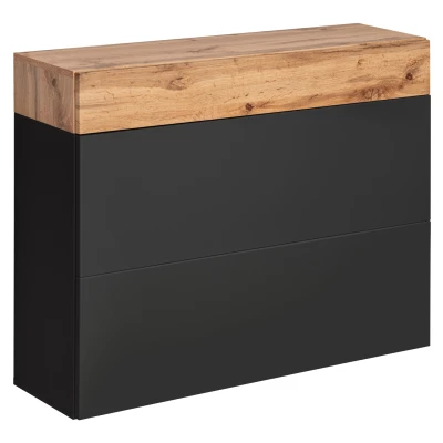 VÝPRODEJ - Skříňka s šuplíkem IRA - dub wotan / černá