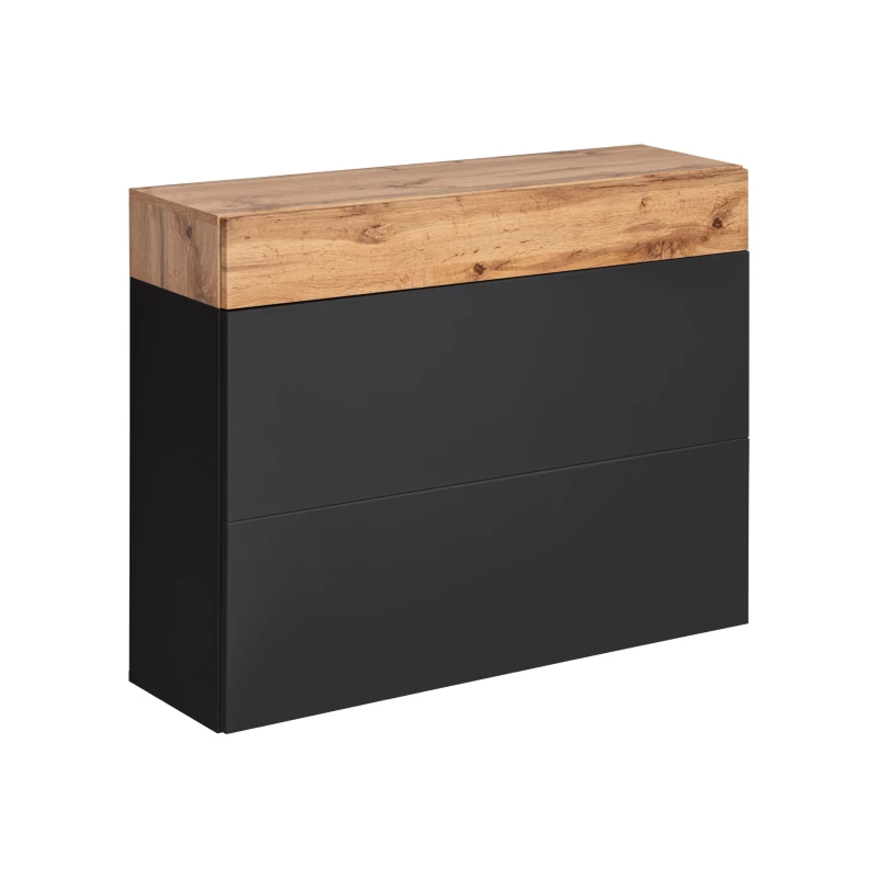 VÝPRODEJ - Skříňka s šuplíkem IRA - dub wotan / černá