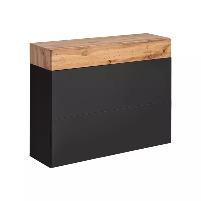 VÝPRODEJ - Skříňka s šuplíkem IRA - dub wotan / černá