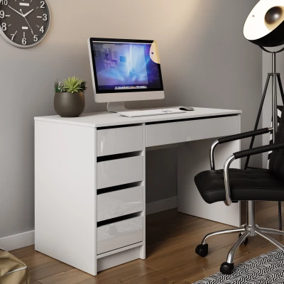 Univerzální stolek CONALL - lesklý bílý