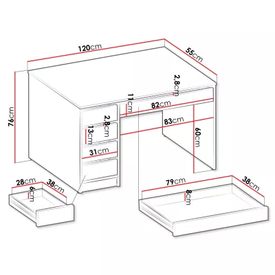 Univerzální stolek CONALL - černý