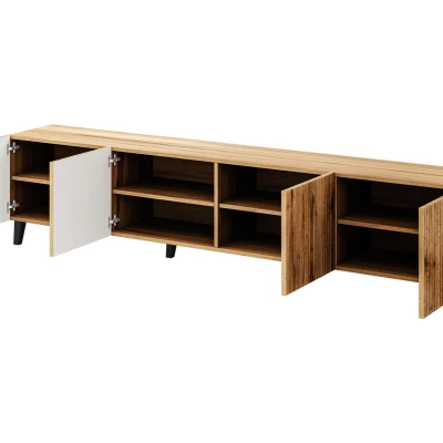 Stylový televizní stolek HAER 2 - dub wotan / černý