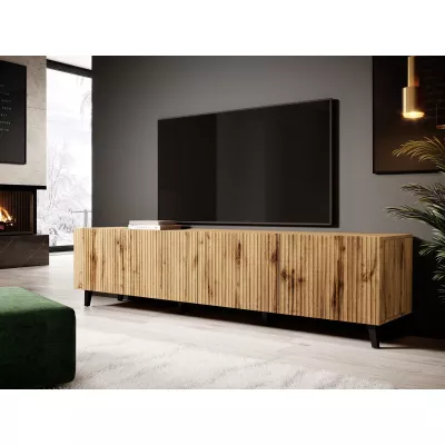 Stylový televizní stolek HAER 2 - dub wotan / černý