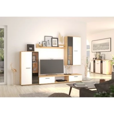 Nábytek do obýváku SANA - bílý / dub artisan